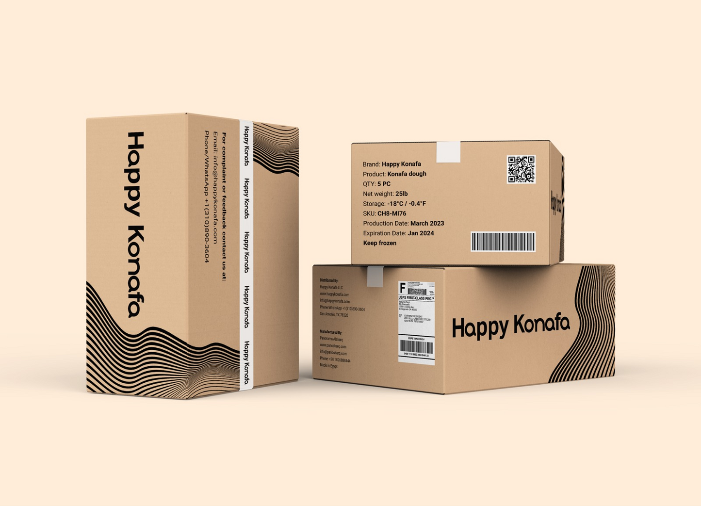 Frozen Konafa Dough Box 25lb عجينة كنافة صناعية